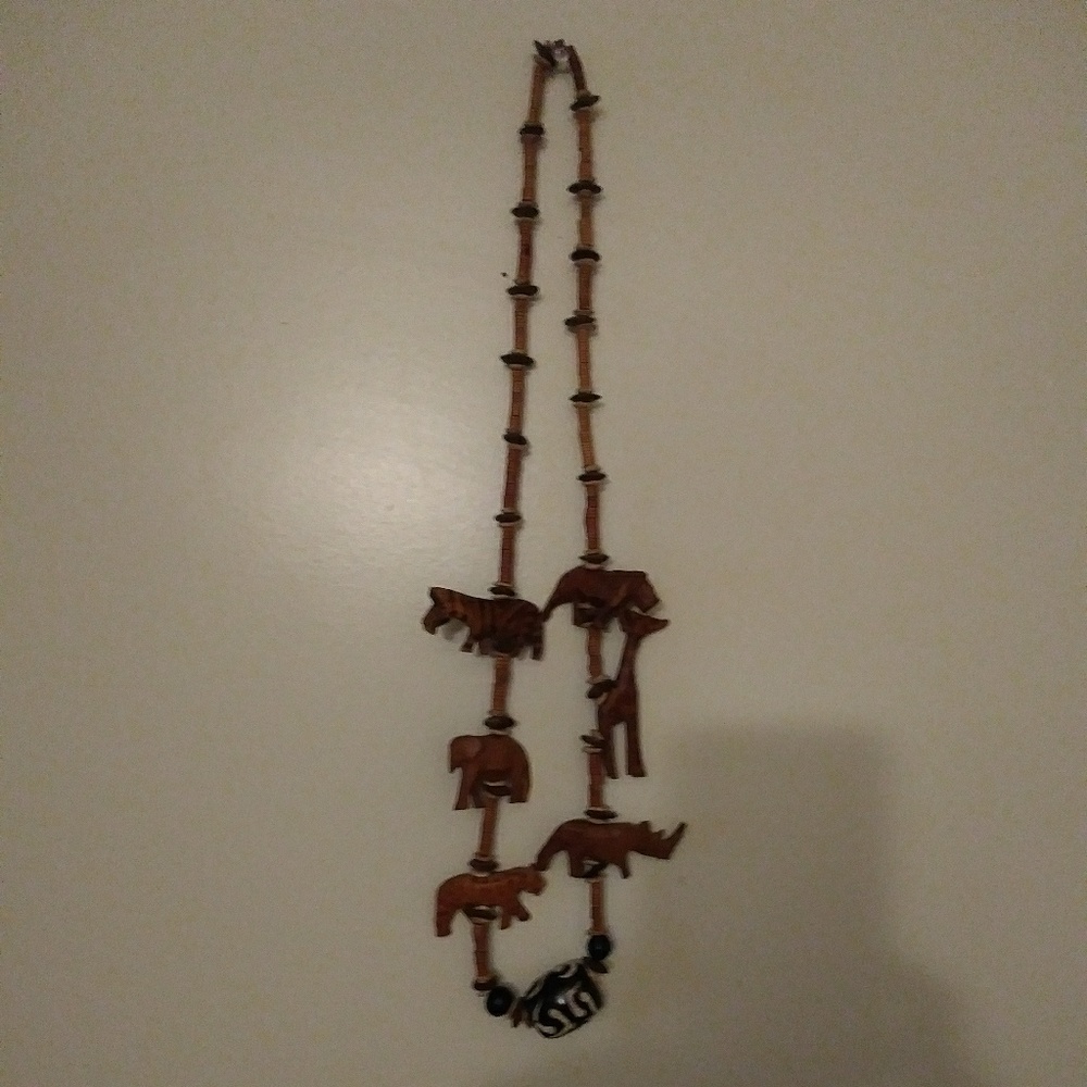 Wooden Tribal Safari Necklace